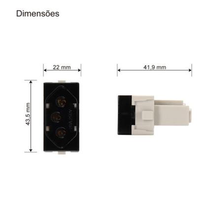 Imagem de 5 Módulo Tomada 2P+T 20A Ebony Margirius 16820