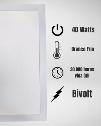 Imagem de 5 Painel Plafon Luminária LED 40x40 Sobrepor 40W Bivolt 6500K Cor da Luz Branco Frio Quadrado