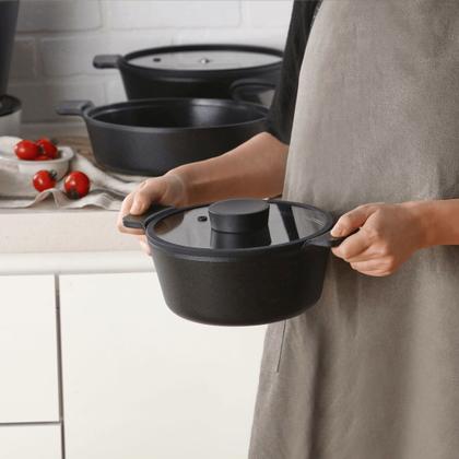 Imagem de 5 Panelas Vulkan em Cerâmica para Indução Neoflam Preto