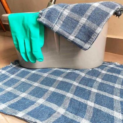 Imagem de 5 Panos De Chão Grande Para Limpeza Xadrez Cozinha Alvejado