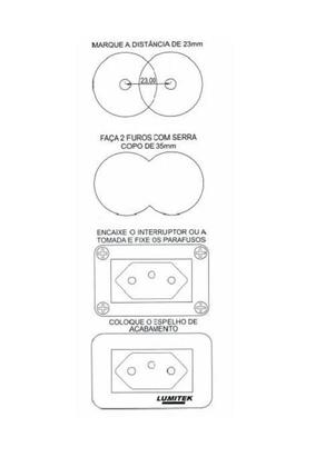 Imagem de 5 Pç Interruptor Simples P/Moveis Mdf Margirius Branco 10A