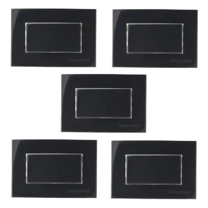 Imagem de 5 Pç Interruptor Simples P/Moveis Mdf Margirius Preto 10A