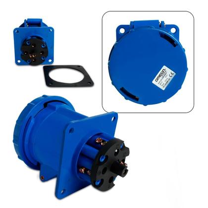 Imagem de 5 pcs Tomada Embutir 3P+T 63A 9H Azul 220/250V OMG-4549