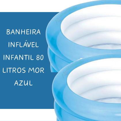 Imagem de 5 Piscina Banheira Circulo Redonda 80l Resistente Mor Azul