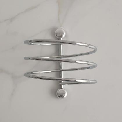 Imagem de 5 Porta Secador de Cabelo Cromados em Espiral Suportes de Parede para Salão de Beleza