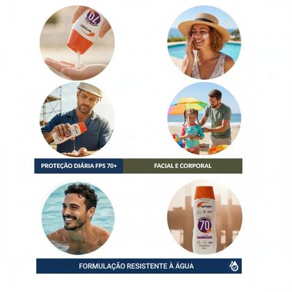 Imagem de 5 Protetores Solar Facil e Corporal 70 FPS Nutriex 120ml