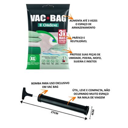 Imagem de 5 Saco Organizador A Vácuo Extra Grande Mala Viagem 80x100cm + Bomba