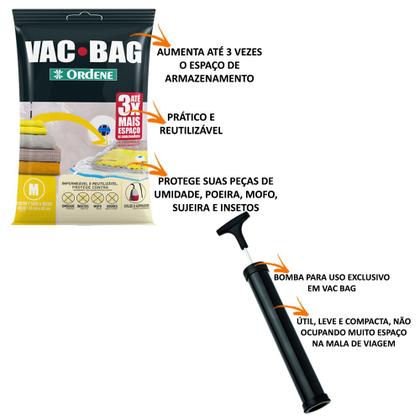 Imagem de 5 Saco Organizador A Vácuo Médio Mala Viagem 45x65cm+ Bomba