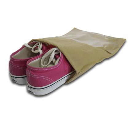 Imagem de 5 Sacos Para Sapatos / Porta Sapato Bege 36x28cm C/ Visor