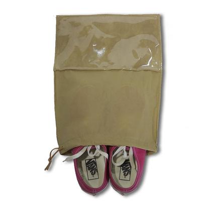 Imagem de 5 Sacos Para Sapatos / Porta Sapato Bege 36x28cm C/ Visor