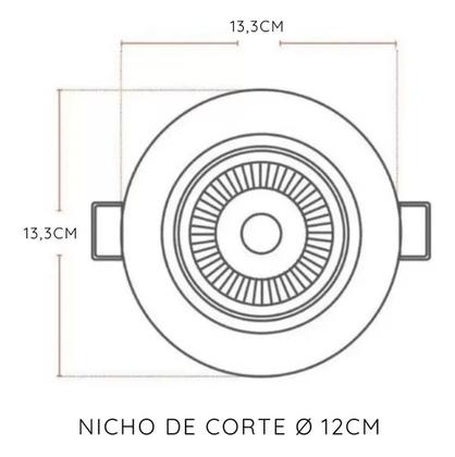 Imagem de 5 Spot Redondo Embutir 12w Branco Neutro 4000k Sanca Gesso