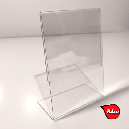 Imagem de 5 Suporte Display A6 L Expositor 10x15 Acrílico Virgem Pix QRcode Aviso Mesa Balcao Cardapio