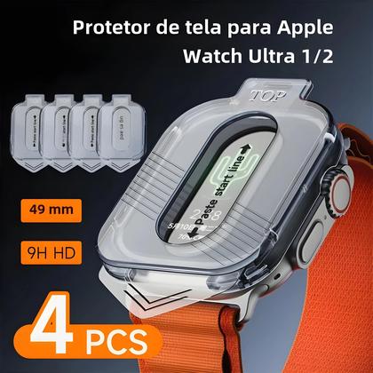 Imagem de 5 Unidades de Protetor de Tela de Vidro Temperado 9H para Apple Watch Ultra 2 (49mm) - Alta Definição