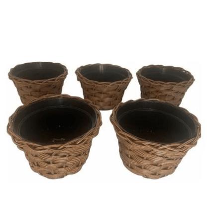Imagem de 5 Vasinhos Trançados Cachepo Para Flor - Planta - Decoração