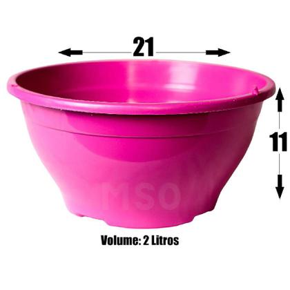 Imagem de 5 Vaso plastico Cuia 21 flores e plantas volume 2 Litros  Coloridas com hastes alça para pendurar ara cactos e suculentas