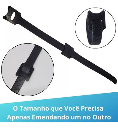 Imagem de 50 Abraçadeiras Reutilizável Organizador Fita De Amarrar Cabos Laço