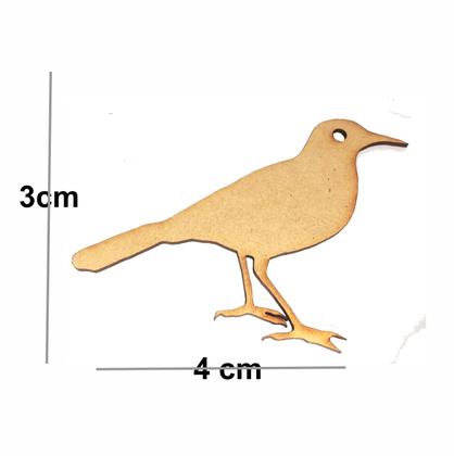 Imagem de 50 Apliques Passarinho João De Barro 3x4cm Em Mdf Cru