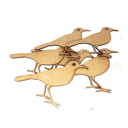 Imagem de 50 Apliques Passarinho João De Barro 3x4cm Em Mdf Cru