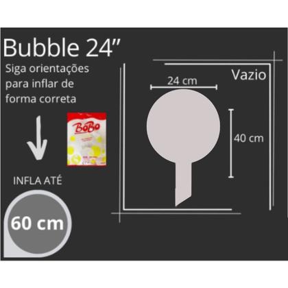 Imagem de 50 Balão Bubble Bobo 24" Polegadas Decoração Festa Transparente