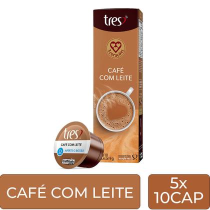 Imagem de 50 Cápsulas Três Corações Café com Leite