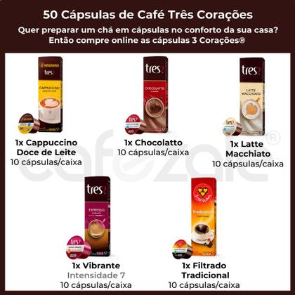 Imagem de 50 Cápsulas Três Corações, Café e Bebida Cremosa