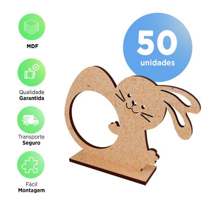 Imagem de 50 Coelhinho Porta Bombom MDF Cru para Lembrancinhas de Páscoa