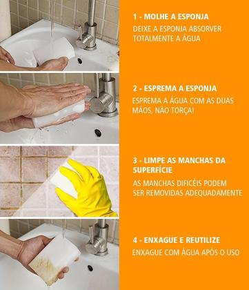 Imagem de 50 Esponja Mágica Limpeza Vidros Tira Mancha Bucha Melamina Desengordura Limpeza Vidros