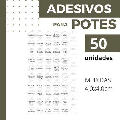 Imagem de 50 Etiquetas Adesivas Para Potes Alimentos e Temperos Cozinha