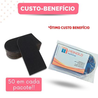 Imagem de 50 Lixas P/ Pés Refil Descartável Pequeno Base quadrada