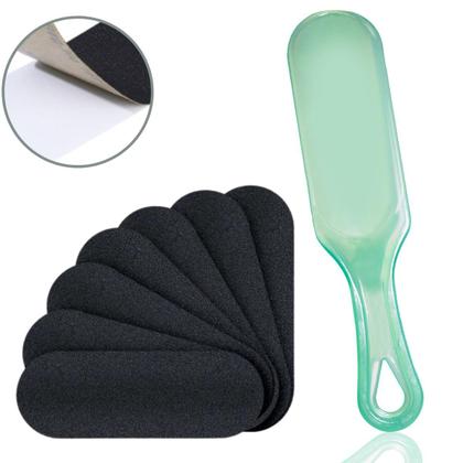 Imagem de 50 Lixas para Pés Refil Descartável com 1 Base Suporte Acrílico Profissional