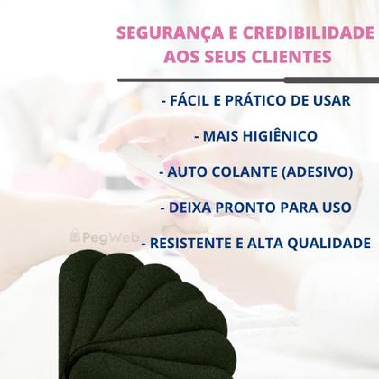 Imagem de 50 Lixas para Pés Refil Descartável com 1 Base Suporte Acrílico Profissional