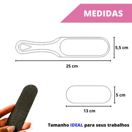 Imagem de 50 Lixas para Pés Refil Descartável com 1 Base Suporte Acrílico Profissional