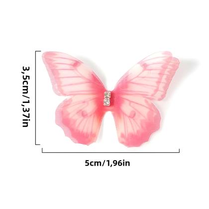 Imagem de 50 Peças De Apliques De Borboleta Em Organza 3D De 5cm, Dupla Face, Para Artesanato DIY E Decoração