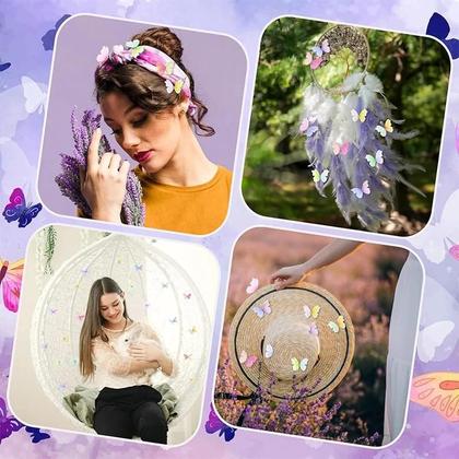 Imagem de 50 Peças De Apliques De Borboleta Em Organza 3D De 5cm, Dupla Face, Para Artesanato DIY E Decoração