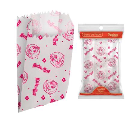 Imagem de 50 Sacos De papel Temático festa Masha e o Urso Decoração