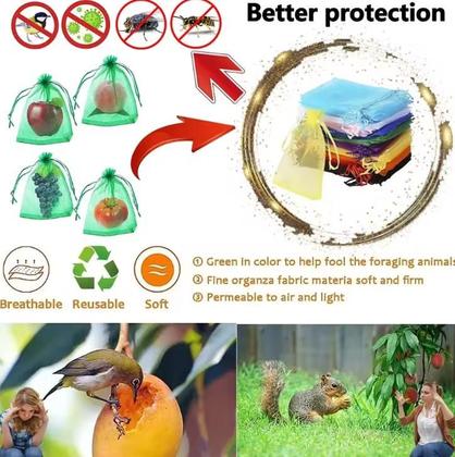 Imagem de 50 Sacos De Proteção Fruta uva contra pássaro insetos e Pragas (17X23)