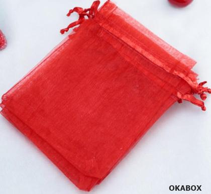 Imagem de 50 Saquinhos de organza 20x30 vermelho lembrancia artesanato