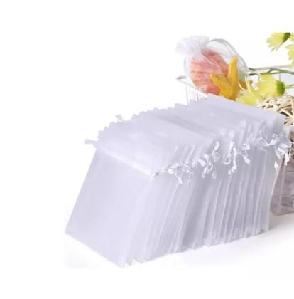 Imagem de 50 saquinhos de organza Branco 7x9cm