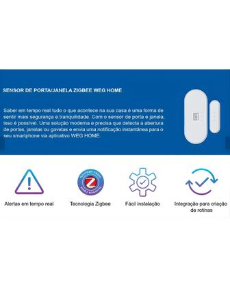 Imagem de 50 sensor abertura porta e janela smart weg home