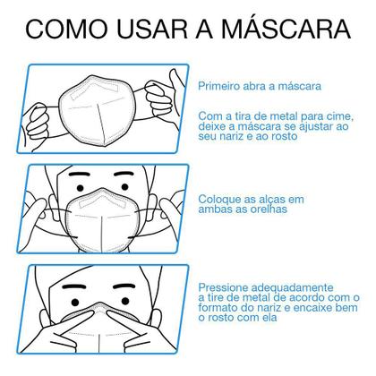 Imagem de 50 Unidades de Máscaras KN95 Descartáveis Pretas com Filtro