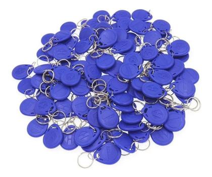 Imagem de 50 Unidades Tag Chaveiro Com Código Rfid 125khz Azul