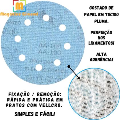 Imagem de 50 X Lixas Disco Anti-Empastamento 7 Polegadas 180mm 8 Furos Pluma Grão Lixadeira Politriz KaQi