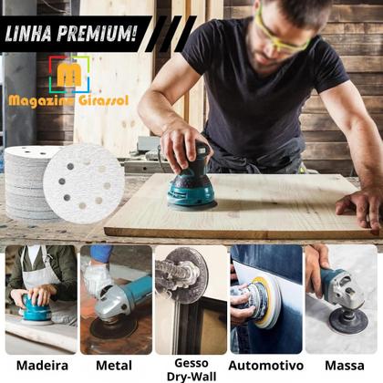 Imagem de 50 X Lixas Disco Anti-Empastamento 7 Polegadas 180mm 8 Furos Pluma Grão Lixadeira Politriz KaQi
