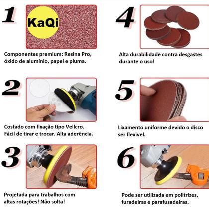 Imagem de 50 X Lixas Disco Grão Liso 225mm 9 Polegadas Lixadeira Politriz KaQi