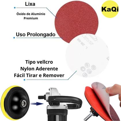 Imagem de 50 X Lixas Disco Grão Liso 225mm 9 Polegadas Lixadeira Politriz KaQi