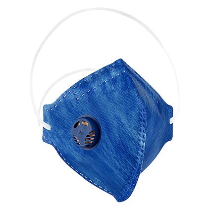 Imagem de 500 Máscaras Descartáveis com Respirador KN910 PFF2 Azul com Clip Nasal