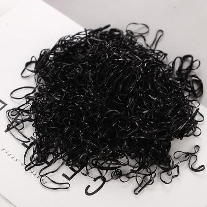 Imagem de 500 Unidades Elásticos Pretos Pequenos De Silicone Para Cabelo