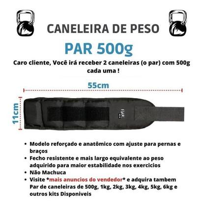 Imagem de 500g Caneleiras Tornozeleira C/ Peso Treino Exercício Par