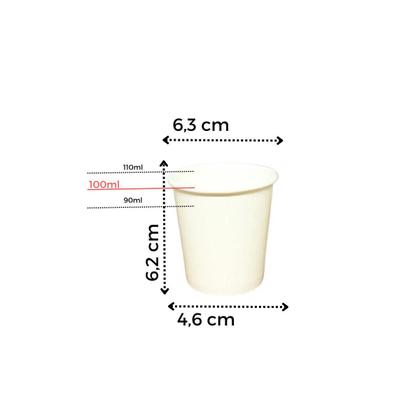 Imagem de 500Un Copo Papel Biodegradável Café 110Ml Branco