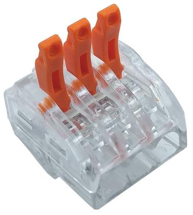 Imagem de 50un Conector Emenda Derivação Para Iluminação 3 vias 4mm² 32A/450V